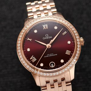 Replica Omega De Ville Prestige Co‑Axial Master Chronometer Burgundy Watch