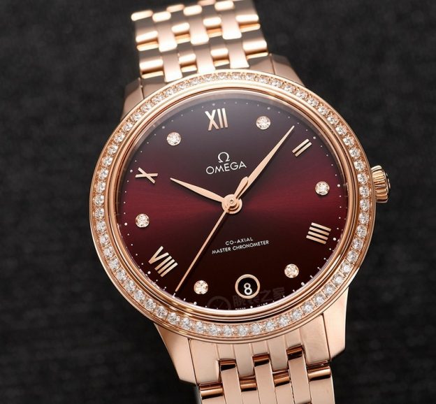 Replica Omega De Ville Prestige Co‑Axial Master Chronometer Burgundy Watch
