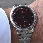 Replica Omega De Ville Prestige Co‑Axial Master Small Seconds Wine-burgundy Dial Watch