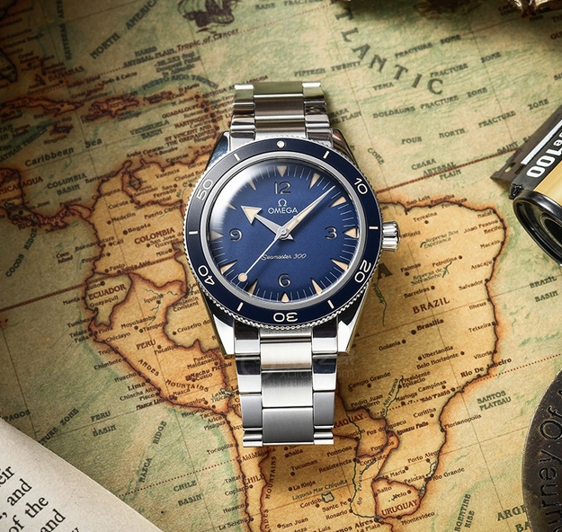 Replica Omega Seamaster 300 Blue Dial Steel Watch 234.30.41.21.03.001